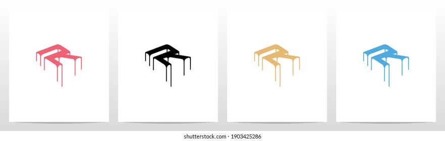 Dripping Surface On Letter Logo Design R
