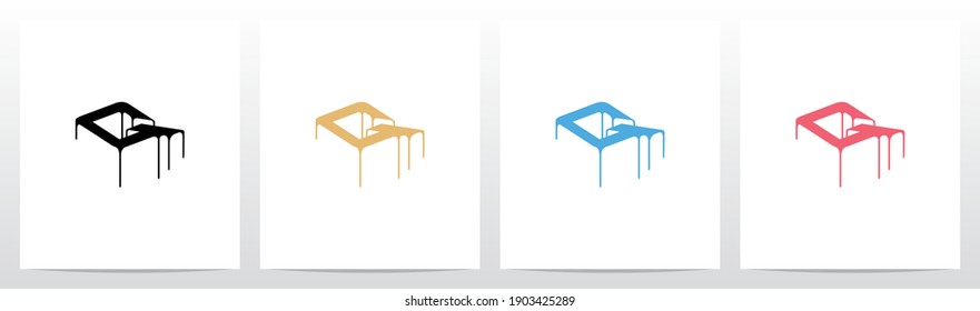Dripping Surface On Letter Logo Design Q