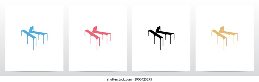 Diseño de logotipo de superficie de goteo en letra K