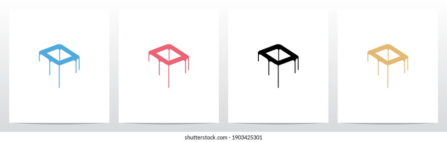 Dripping Surface On Letter Logo Design O