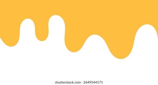 Dripping sweet yellow honey, isolated melting maple syrup. Vector golden organic sticky oil or juice liquid with drops. Flowing droplets of nectar
