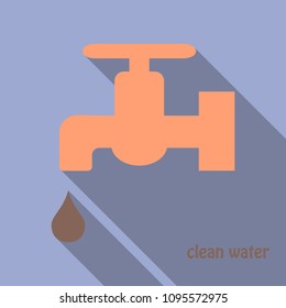 Dripping tap with drop line icon for web, mobile and infographics. Vector icon isolated on background.