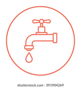 Dripping tap with drop line icon.