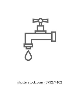 Dripping tap with drop line icon.