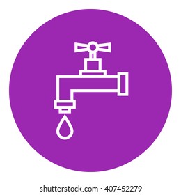 Dripping tap with drop line icon.