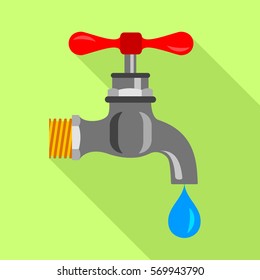 Dripping tap icon. Flat illustration of dripping tap vector icon for web design