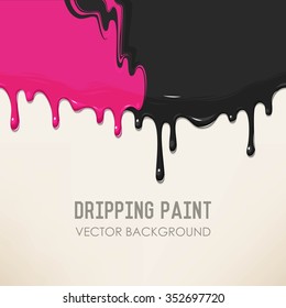 Dripping two mixed paints detailed vector background