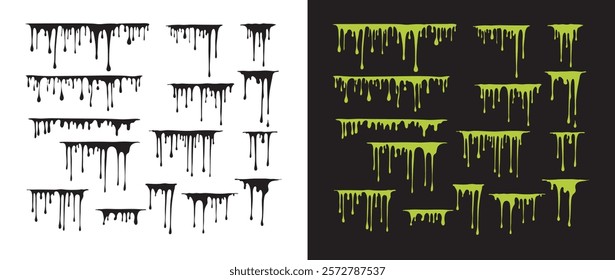 dripping vector dripping effect fluid bunle 1 set dripping toxic vector
