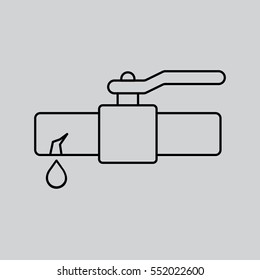 Dripping Water Pipe Line Icon