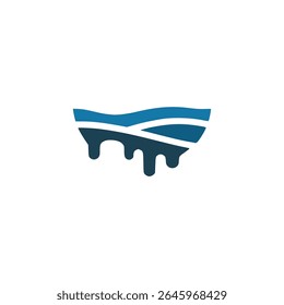 dripping water sea creative company logo vector illustration template design