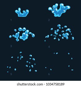 Dripping water special effect fx animation frames sprite sheet.