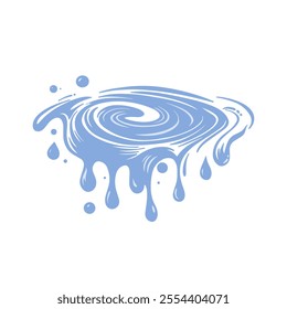 Dripping water stains. liquid stain splash. Water illustration in doodle style