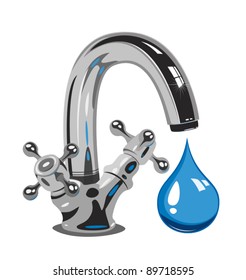 Dripping water, Vector  illustration