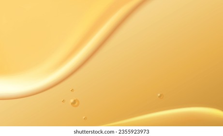 Dripping waves of honey. Abstract yellow background.