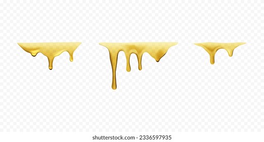Captación de fluidos amarillos con un estilo realista. Aceite de goteo, miel, caramelo