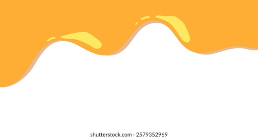 Dripping Yellow Paint. Colorful Wavy Liquid Background. Flowing Melted Caramel. Melting Mustard Illustration. Honey Illustration. Abstract Honey Dripping Pattern. Melting Slime Design Element.