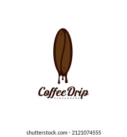 drippy coffee bean logo design