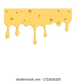 Drips of cheese on a white background. Vector illustration