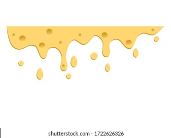 Drips of cheese on a white background. Vector illustration