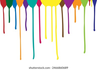 Drips of colorful paint, background. Vector illustration