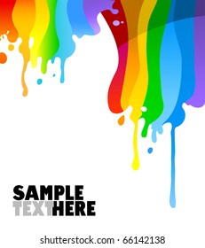 drips of colorful paint vector background