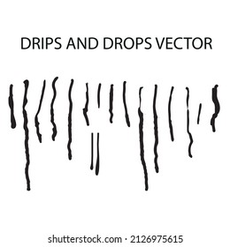 drips and dops, Vector set of melting drops of various substances and liquids,