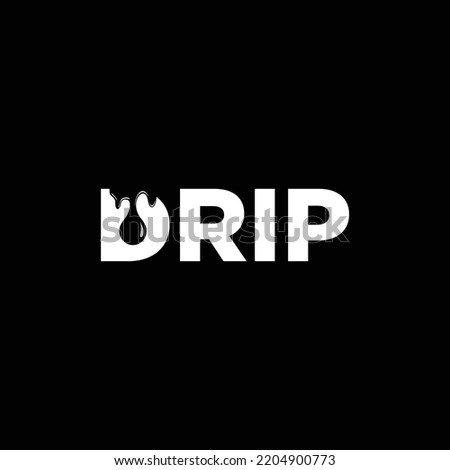 Drips icon.The word DRIP with the letter D water or oil drips