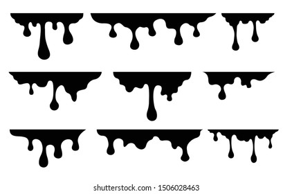 Drips of paint in cartoon style. Vector illustration