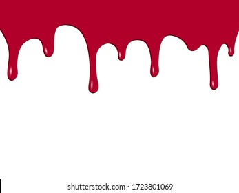 Drips Of Red Paint Reminiscent Of Blood. Vector Illustration