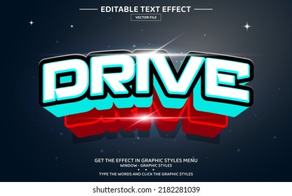Drive 3D editable text effect template