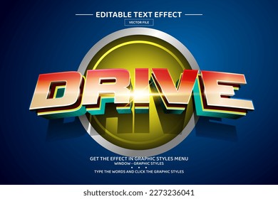 Drive 3D editable text effect template