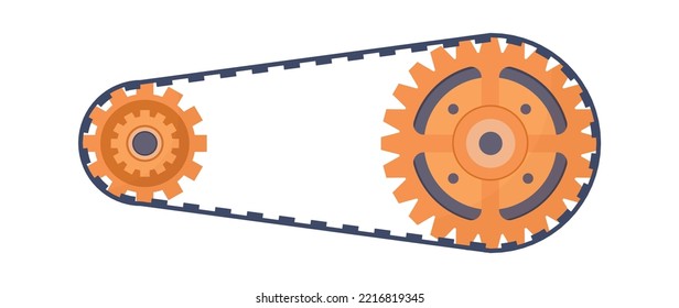 Drive belt with gears illustration