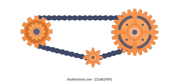 Drive belt with gears illustration