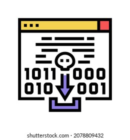 drive by attacks color icon vector. drive by attacks sign. isolated symbol illustration