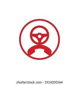Drive call vector logo design. Steering wheel and phone symbol or icon.	