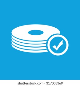 Drive check icon, simple white image isolated on blue background