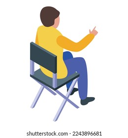 Drive cinema chair icon isometric vector. Car movie. City adult