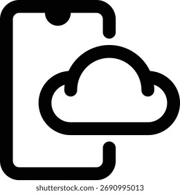 Drive Cloud, Armazenamento em Nuvem, Smartphone Cloud Outline Icon