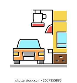 drive coffee cafe color icon vector. drive coffee cafe sign. isolated symbol illustration
