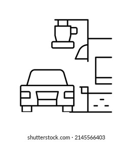 drive coffee cafe line icon vector. drive coffee cafe sign. isolated contour symbol black illustration