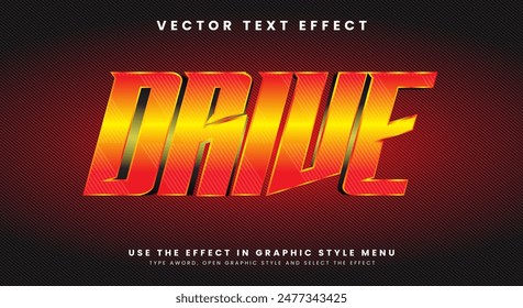 Drive editable text effect Template with modern style