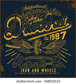 drive fast tee graphic