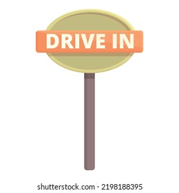 Drive film icon cartoon vector. Open air show. Public classic