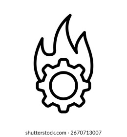 Drive Flame Icon Element For Design