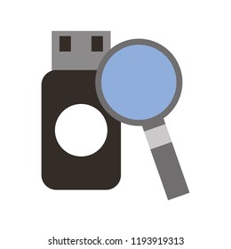 drive flash backup copy magnifying glass