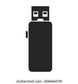 Icono del vector flash de la unidad.Icono del vector negro aislado en el flash de la unidad de fondo blanco.