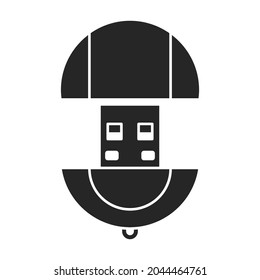 Icono del vector flash de la unidad.Icono del vector negro aislado en el flash de la unidad de fondo blanco.