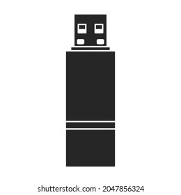 Icono del vector flash de la unidad.Icono del vector negro aislado en el flash de la unidad de fondo blanco.