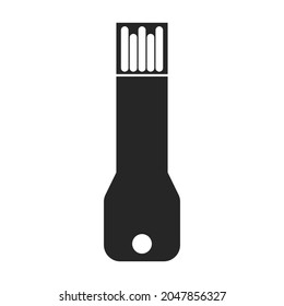 Icono del vector flash de la unidad.Icono del vector negro aislado en el flash de la unidad de fondo blanco.