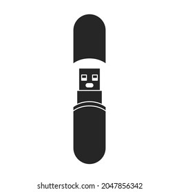 Icono del vector flash de la unidad.Icono del vector negro aislado en el flash de la unidad de fondo blanco.